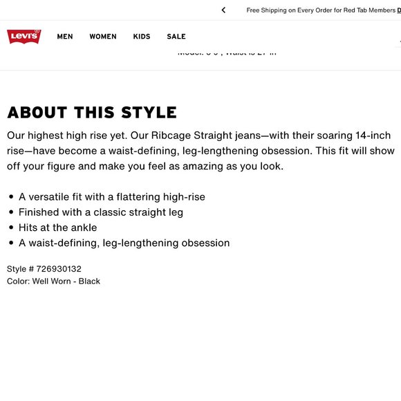 Levi's Black Wash High-Rise Ankle Jeans - Picture 8 of 11